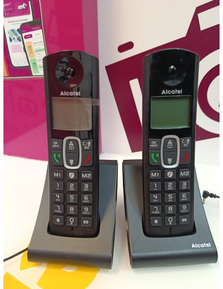 9-9-79835-1-Teléfono Fijo Inalámbrico Alcatel Duo F685 Duo