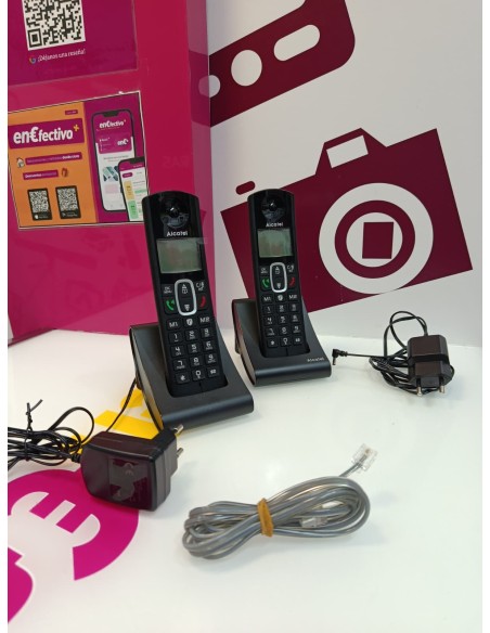 9-9-79835-4-Teléfono Fijo Inalámbrico Alcatel Duo F685 Duo