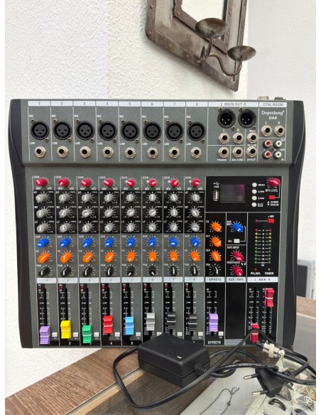 1-1-278210-1-Controlador Depusheng DA8 Mezclador De Audio Profesional Consola De Placa De Sonido Bluetooth 