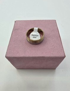 1-1-278662-1-Anillo Acero surcos dorado y plateado T20