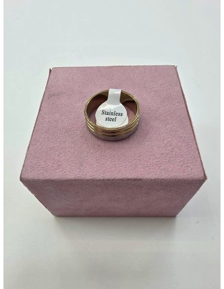 1-1-278662-1-Anillo Acero surcos dorado y plateado T20