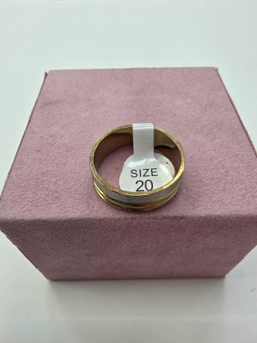1-1-278662-2-Anillo Acero surcos dorado y plateado T20
