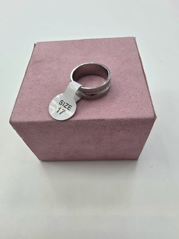 1-1-278659-1-Anillo Acero plateado liso y rugoso T17