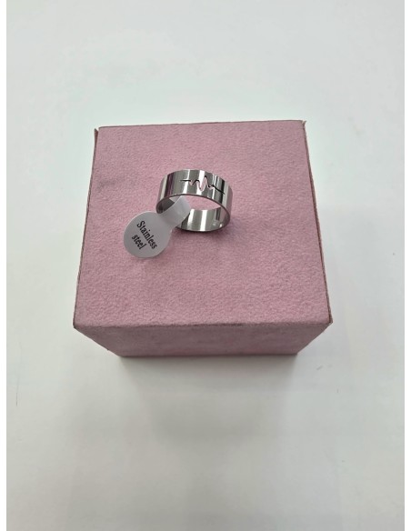 1-1-278658-2-Anillo Acero plateado latido T17