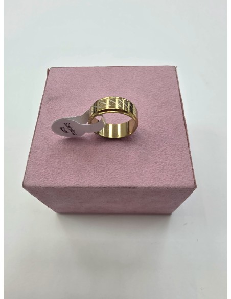 1-1-278657-2-Anillo Acero Dorado mosaico T17