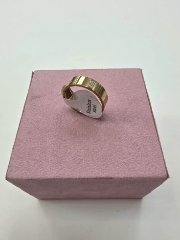 1-1-278652-1-Anillo Acero dorado simbolo del dollar T18