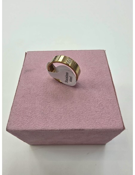 1-1-278652-1-Anillo Acero dorado simbolo del dollar T18