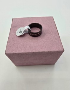 1-1-278651-1-Anillo Acero negro ralla cruzada talla 17 2