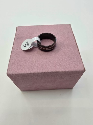 1-1-278651-2-Anillo Acero negro ralla cruzada talla 17