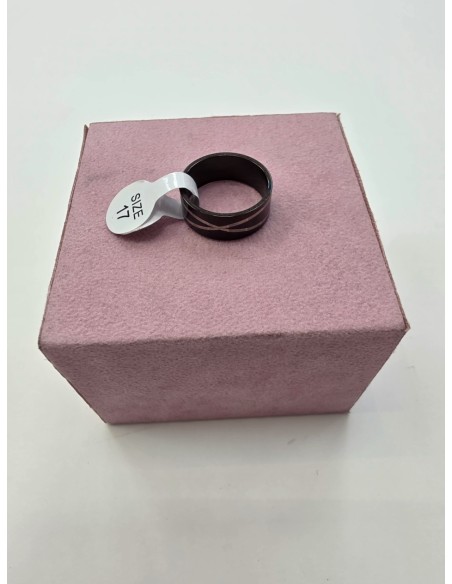 1-1-278651-2-Anillo Acero negro ralla cruzada talla 17