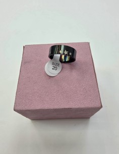 1-1-278649-1-Anillo Acero negro con estrellas talla 20