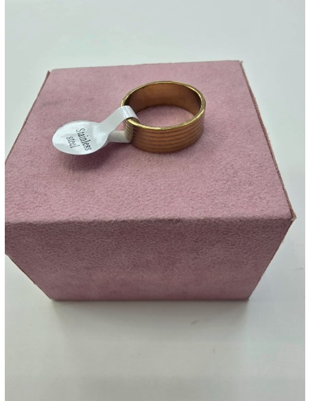 1-1-278648-2-Anillo Acero dorado con rallas talla19