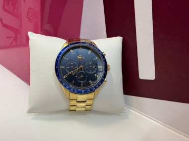 9-9-78917-1-Reloj Pulsera Caballero Lacoste Tiebreaker Chrono Watch Dorado Azul