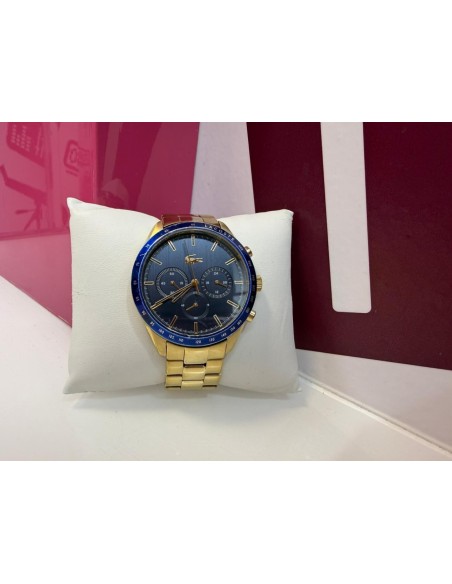 9-9-78917-1-Reloj Pulsera Caballero Lacoste Tiebreaker Chrono Watch Dorado Azul
