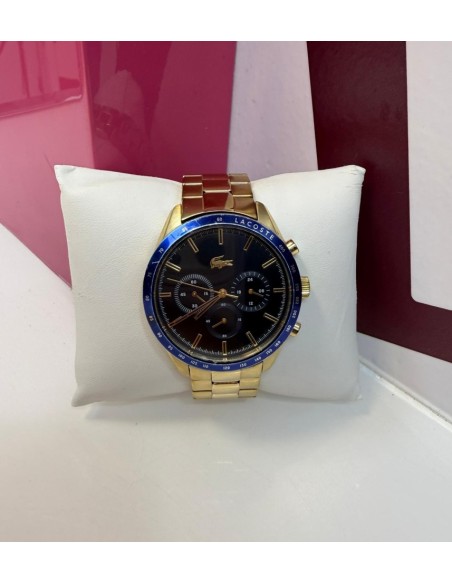 9-9-78917-5-Reloj Pulsera Caballero Lacoste Tiebreaker Chrono Watch Dorado Azul