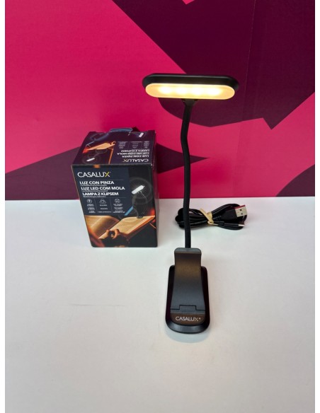8-8-81543-1-Hogar Y Complementos CASALUX Luz De Lectura Con Pinza (Sin Uso)