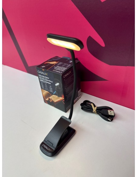 8-8-81542-2-Hogar Y Complementos CASALUX Luz De Lectura Con Pinza (Sin Uso)