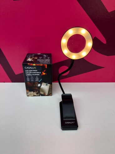8-8-81541-2-Hogar y complementos CASALUX Luz de lectura con pinza Aro (Sin Uso)