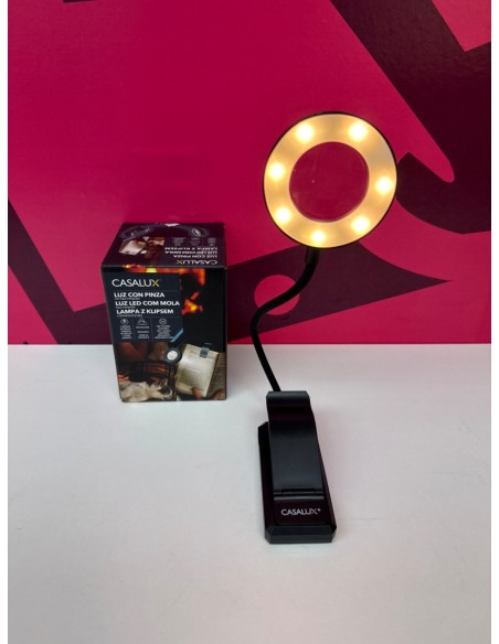 8-8-81541-2-Hogar y complementos CASALUX Luz de lectura con pinza Aro (Sin Uso)