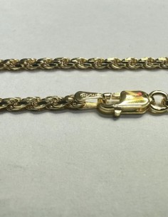 1-1-271901-1-Cadena cordón salomonico de plata de ley 925 con baño de oro 18K , L 50cm, A 2,3mm
