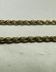1-1-271901-1-Cadena cordón salomonico de plata de ley 925 con baño de oro 18K , L 50cm, A 2,3mm 2
