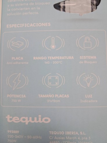 6-6-172340-2-Sandwichera Tequio 750W Sin Uso