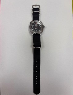 7-7-91613-1-Reloj Pulsera Caballero Reloj Vostok Komadirskie Negro