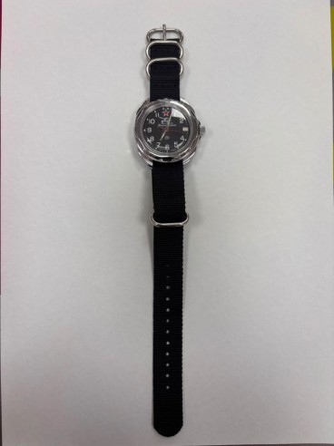 7-7-91613-1-Reloj Pulsera Caballero Reloj Vostok Komadirskie Negro