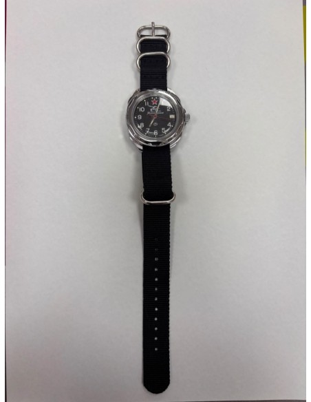 7-7-91613-1-Reloj Pulsera Caballero Reloj Vostok Komadirskie Negro