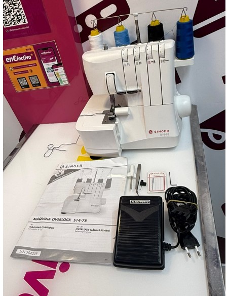 9-9-80572-5-Maquina Coser Remalladora Singer Overlock S14-78