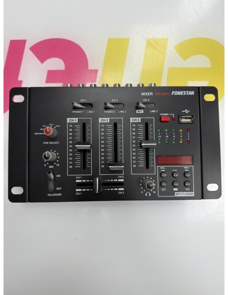 1-1-280236-1-Controlador MEZCLADOR USB MP3 FONESTAR SM-506U 