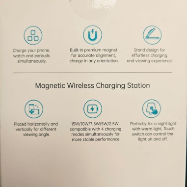 8-8-82231-3-Cargador 3 en 1 Magnetic wireless charger T618-F 15w (sin uso)